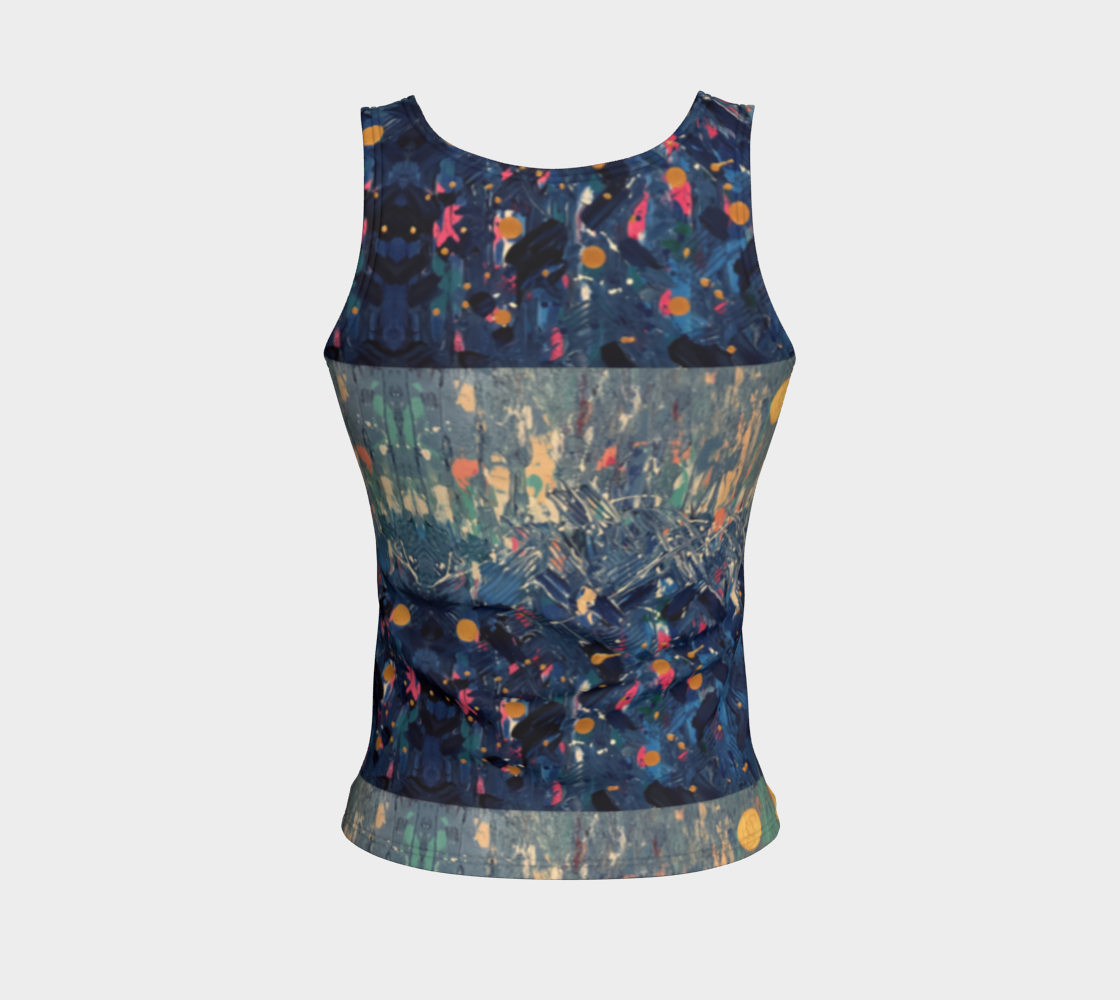 "Blue Mountain" Fitted Tank Top LONG ( Blue, Pink)