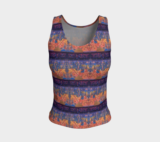 "Dawn" Fitted Tank Top ( Purple, Orange))