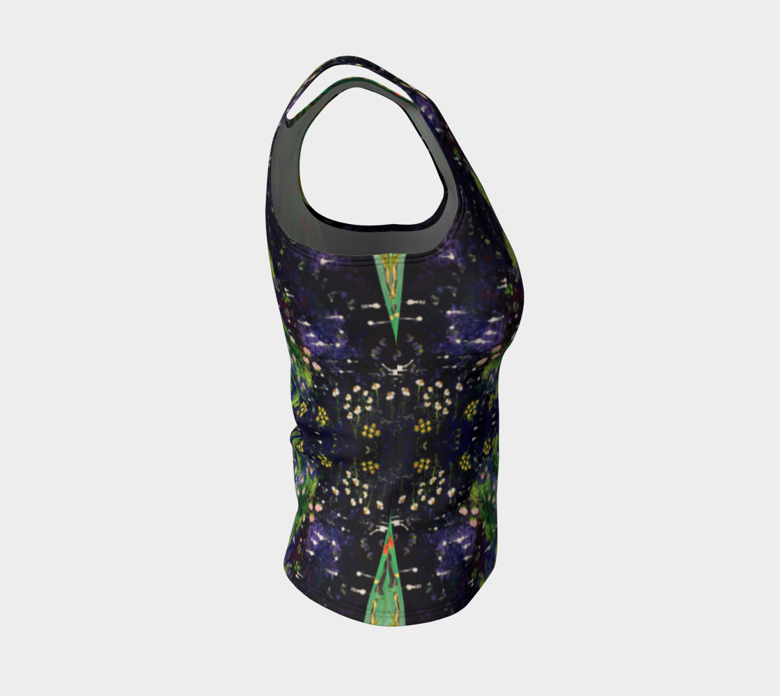 "Monty's Marsh in Summer" Fitted Tank ( Green, Purple)