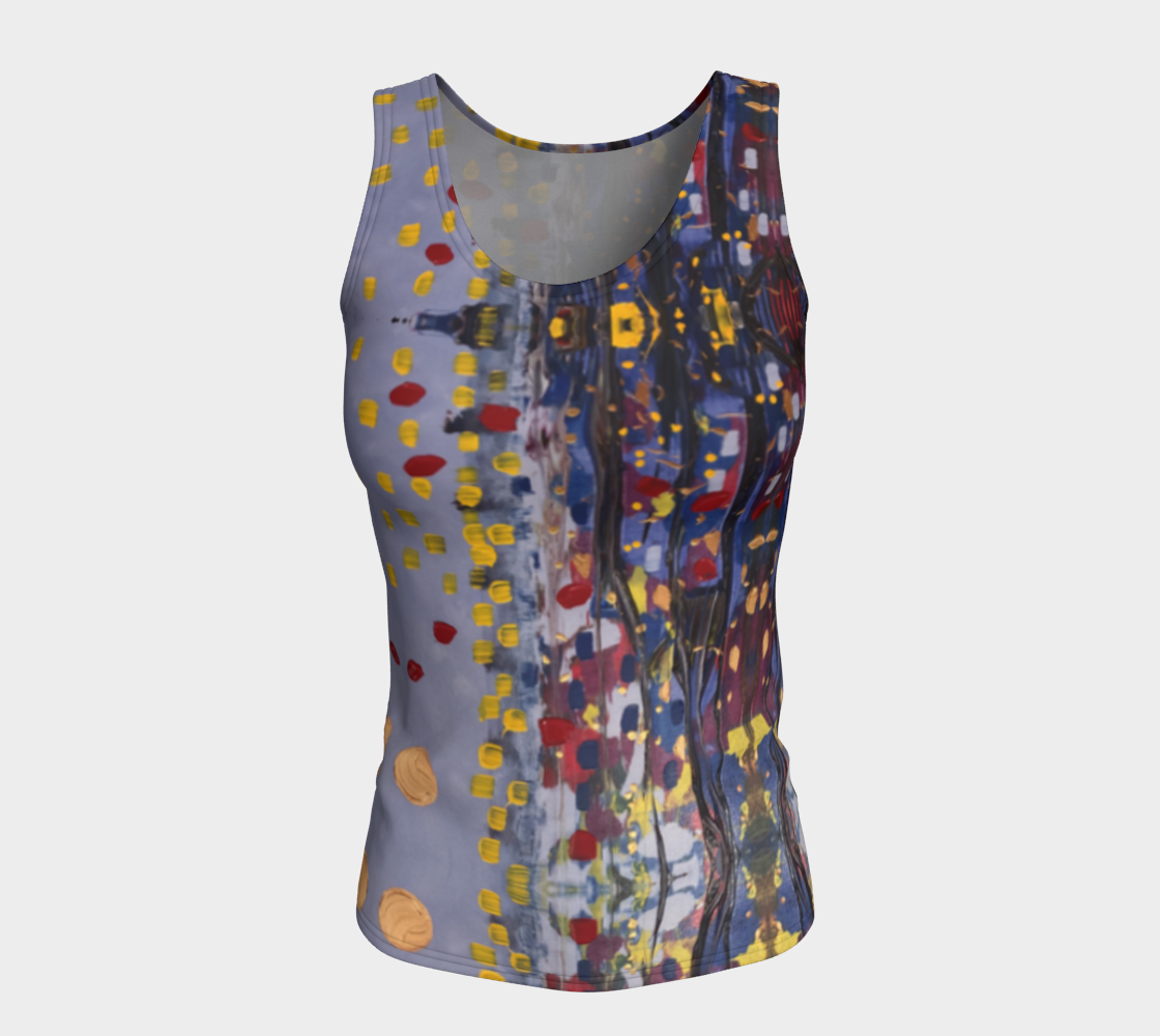 "Daybreak" Fitted Tank LONG (Purple, Red)