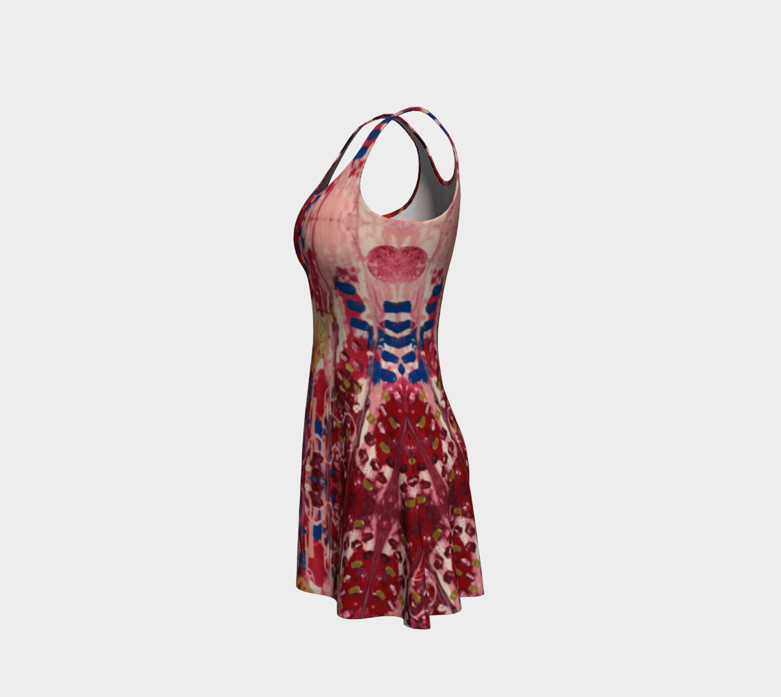 "Hearts and Flowers" Flare Dress (Red, Pink, Blue)