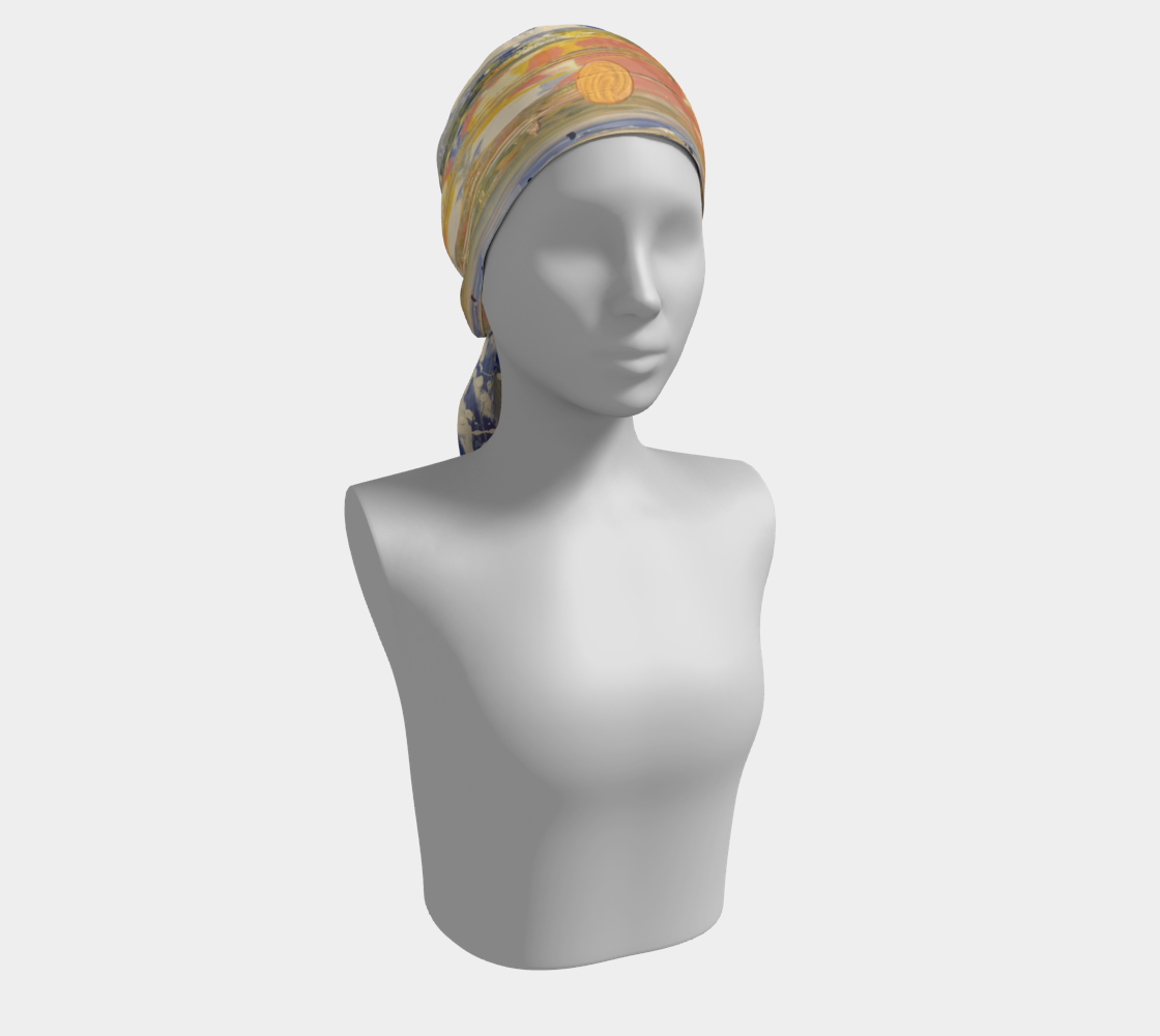 "Bruce County Winter" Long Scarf ( Buff, Peach, Blue, Yellow)