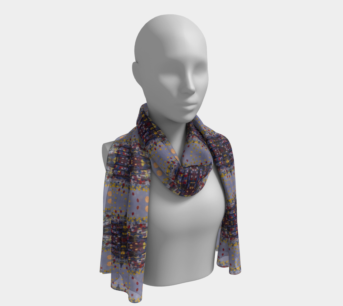 "Daybreak"  Long Scarf (Purple, Red)