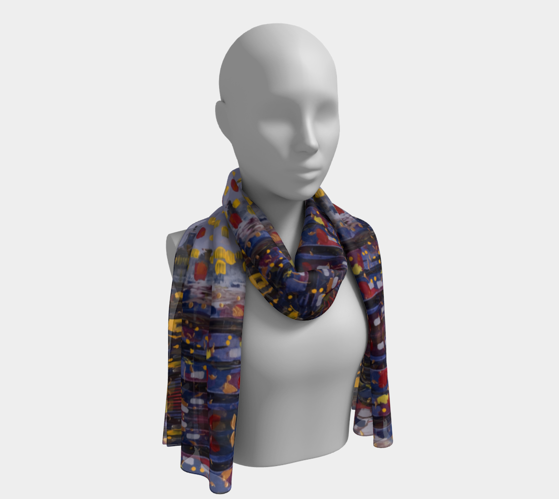 "Daybreak"  Long Scarf #3 (Purple, Red)