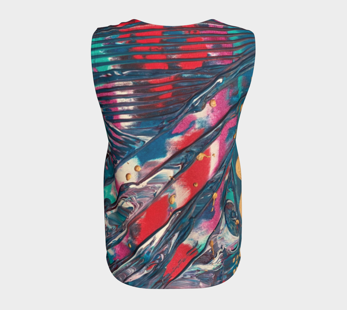 "Awakening" Loose Tank Top (Aqua, Red)