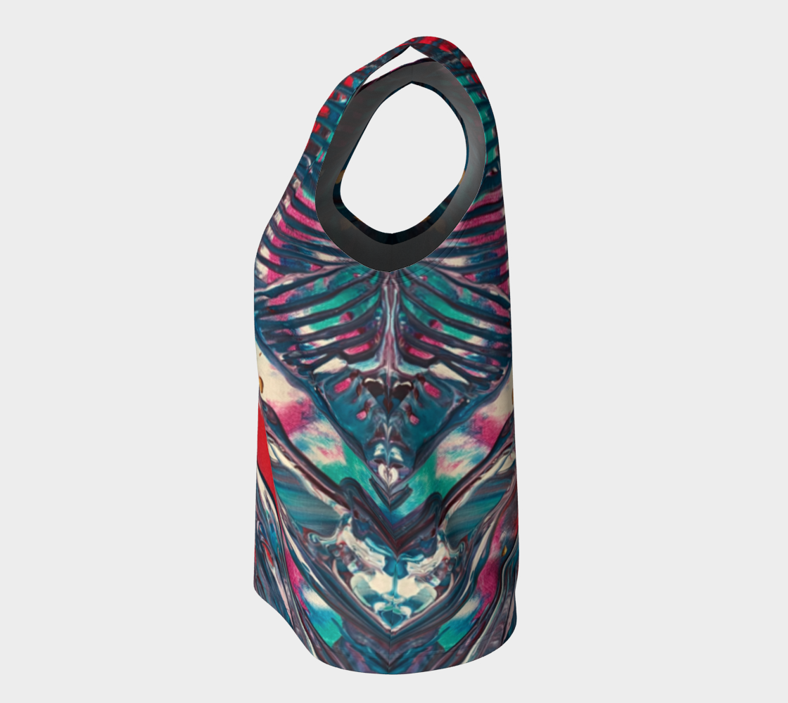 "Awakening" Loose Tank Top (Aqua, Red)
