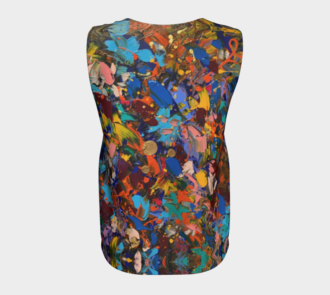 "Crazy For You"  Loose Tank Top LONG (Multi)