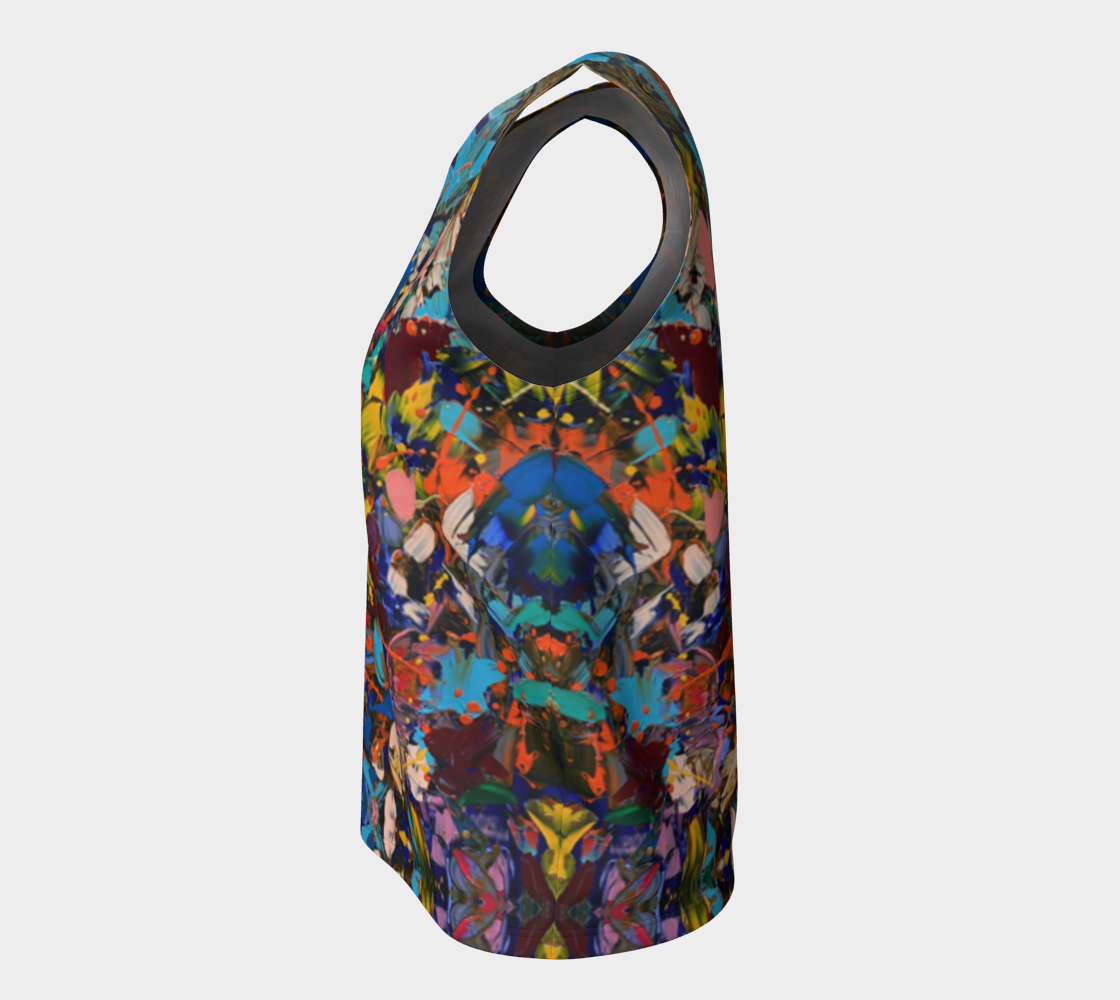 "Crazy For You"  Loose Tank Top LONG (Multi)