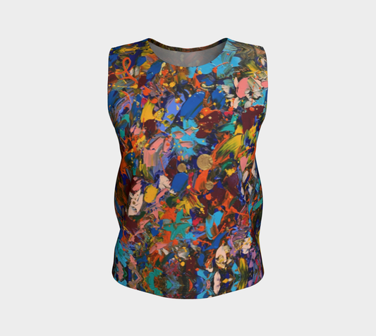 "Crazy For You"  Loose Tank Top LONG (Multi)