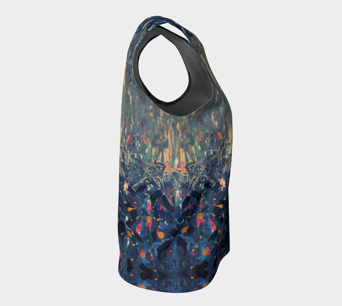 “Blue Mountain” Loose Tank Top (Blue)