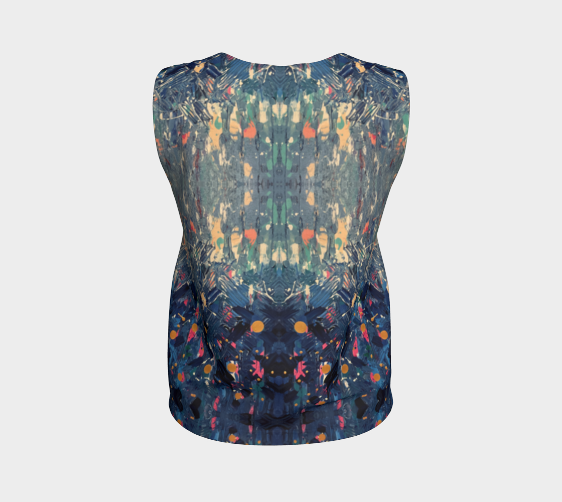 “Blue Mountain” Loose Tank Top LONG (Blue)