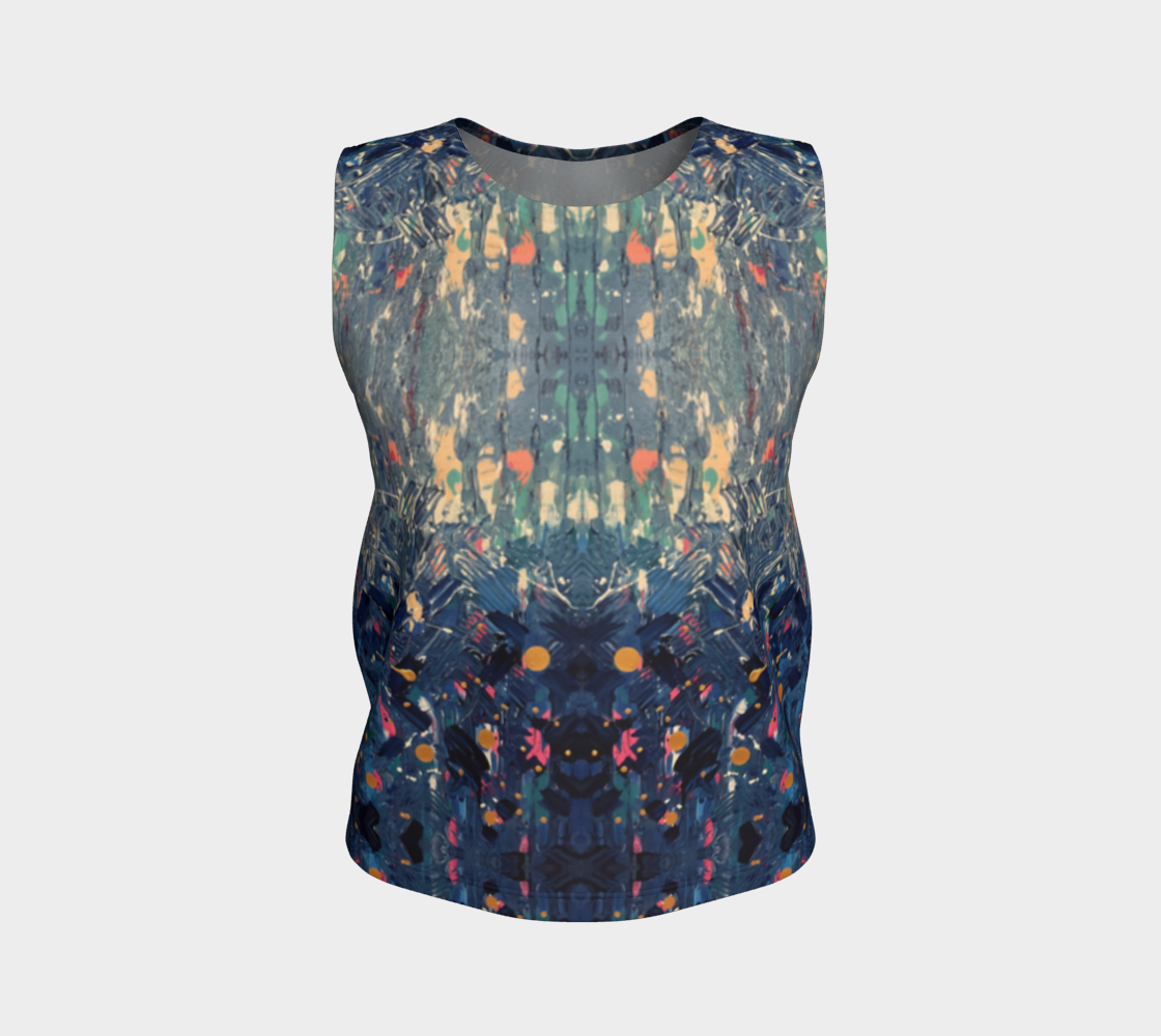 “Blue Mountain” Loose Tank Top (Blue)