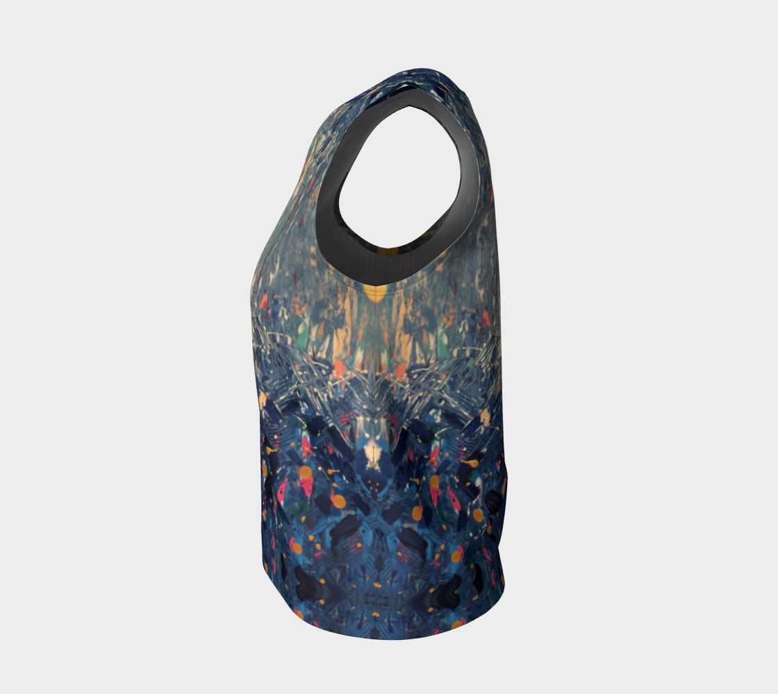 “Blue Mountain” Loose Tank Top LONG (Blue)