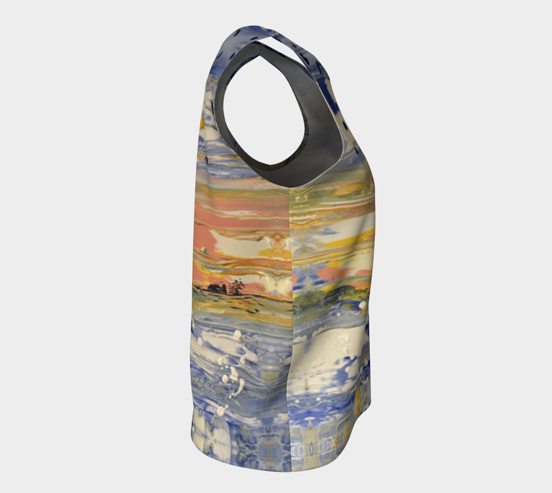 “Blue Snow” Loose Tank Top (Blue, Yellow, White)