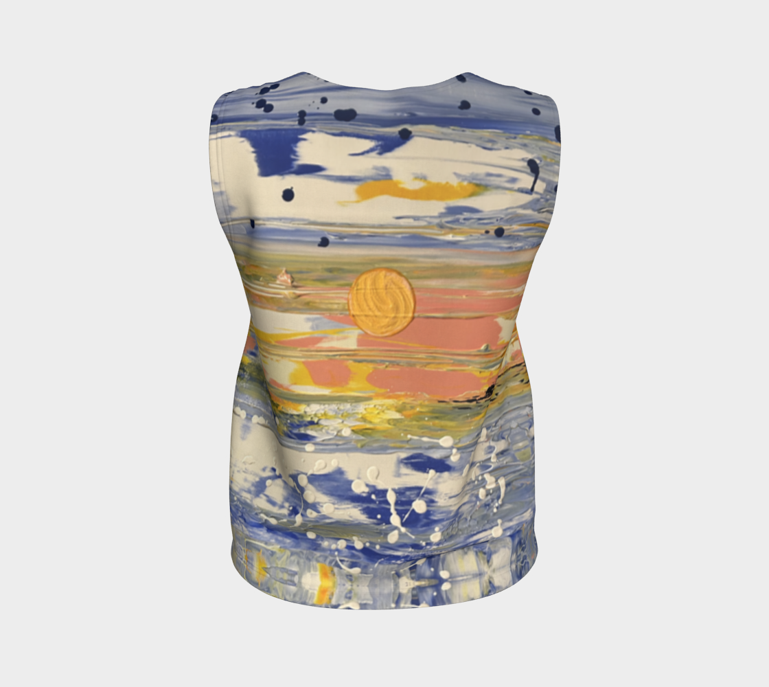 “Blue Snow” Loose Tank Top (Blue, Yellow, White)