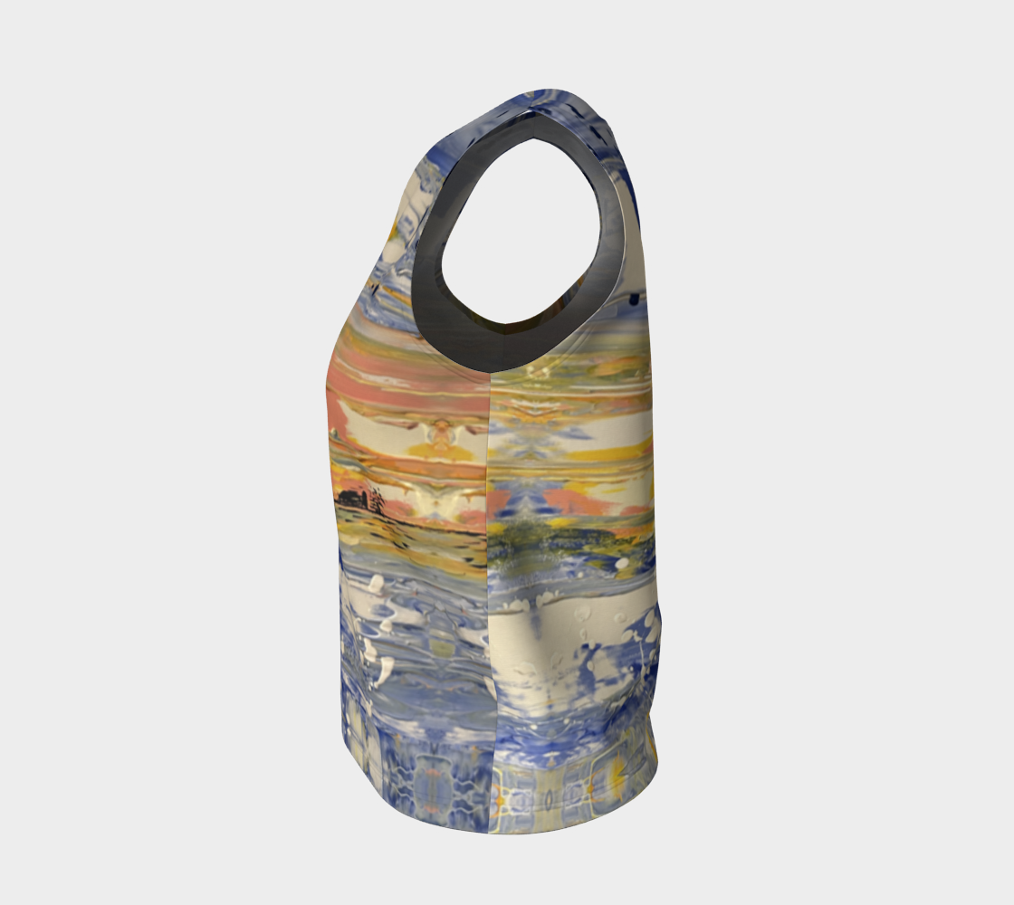 “Blue Snow” Loose Tank Top (Blue, Yellow, White)