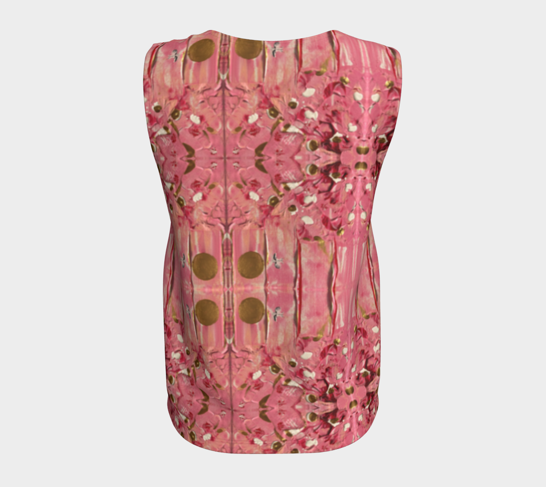 “Gratitude” Loose Tank Top (Pink, Gold)