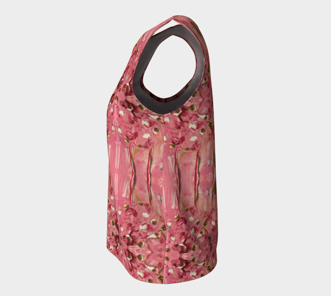 “Gratitude” Loose Tank Top LONG (Pink, Gold)