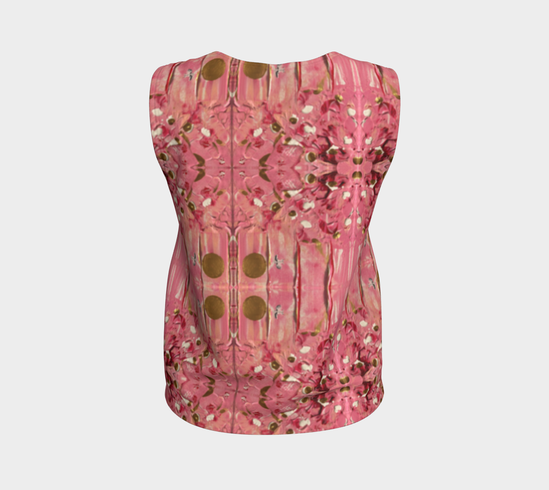 “Gratitude” Loose Tank Top LONG (Pink, Gold)