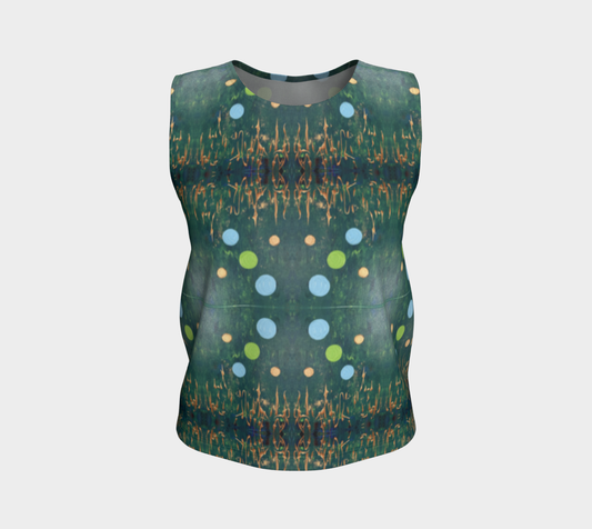 “Northern Lights” Loose Tank Top LONG (Blue, Green)