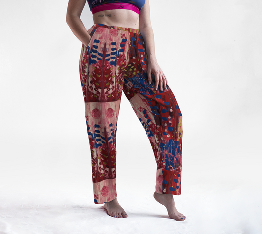 "Hearts and Flowers" Lounge Pants (Red, Pink, Blue)