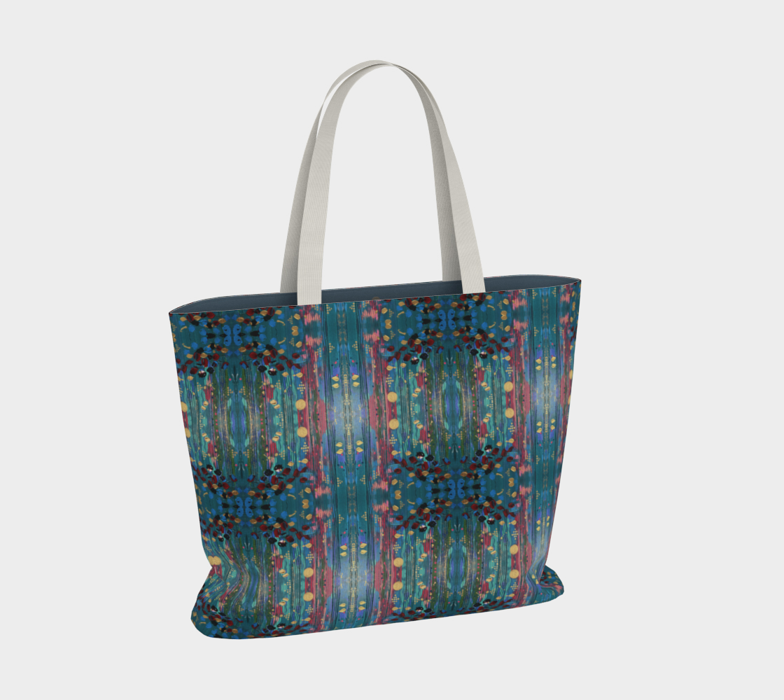 "Grace Under Water" Large Market Tote (Aqua)