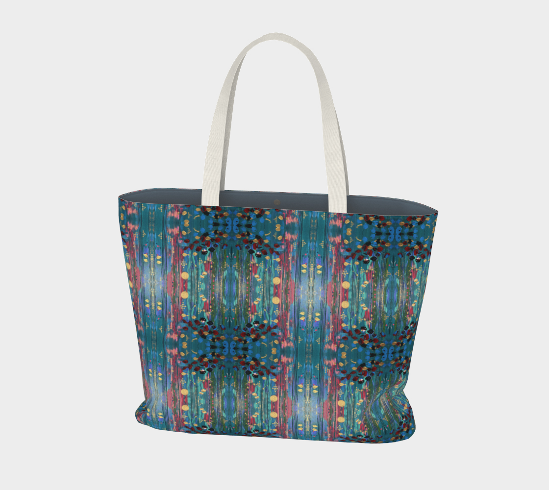 "Grace Under Water" Large Market Tote (Aqua)