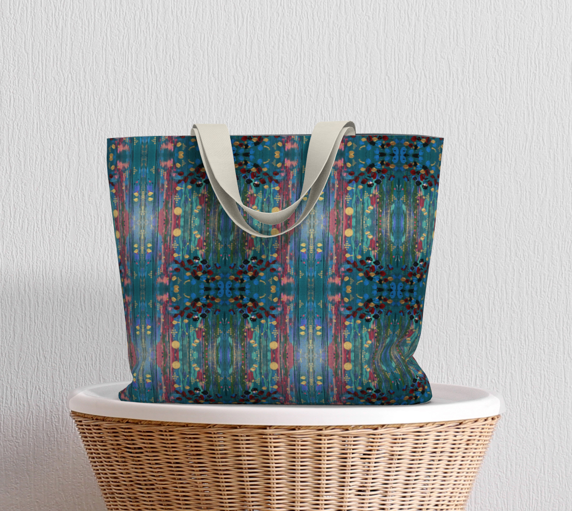"Grace Under Water" Large Market Tote (Aqua)