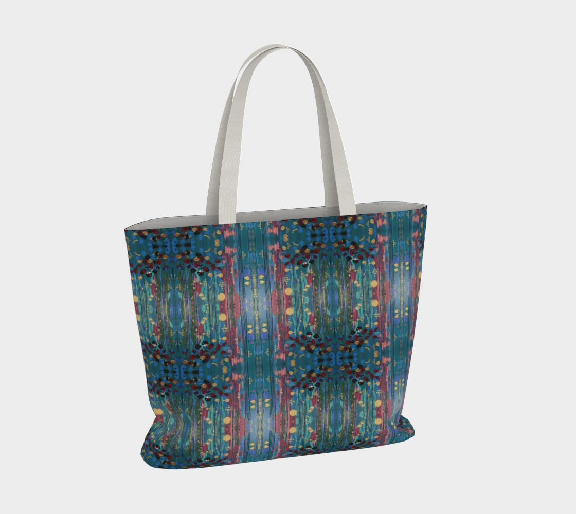 "Grace Under Water" Large Market Tote (Aqua)