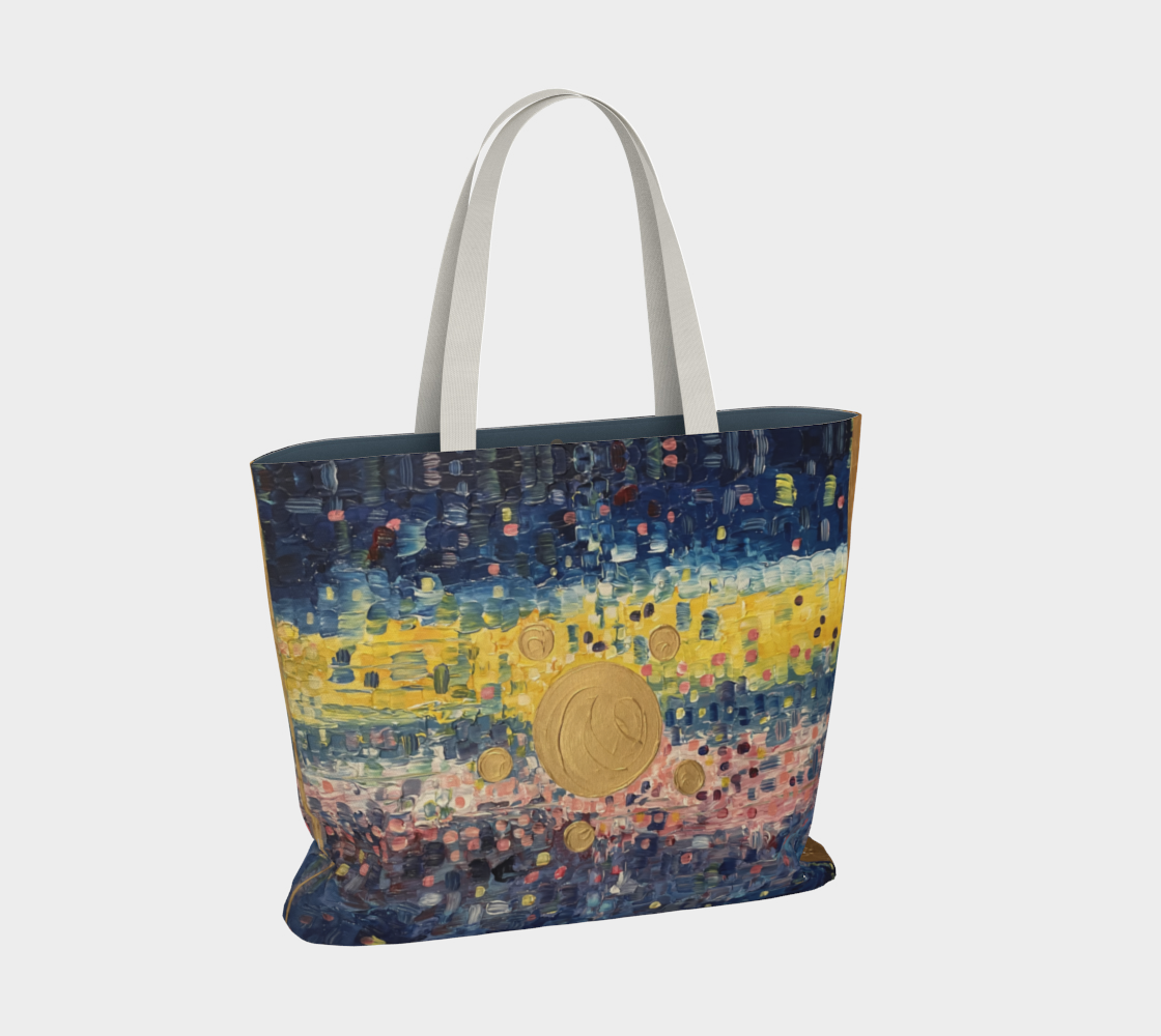 "Holy Family" Large Market Tote (Blue, Yellow, Pink)