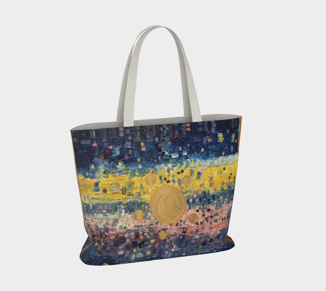 "Holy Family" Large Market Tote (Blue, Yellow, Pink)