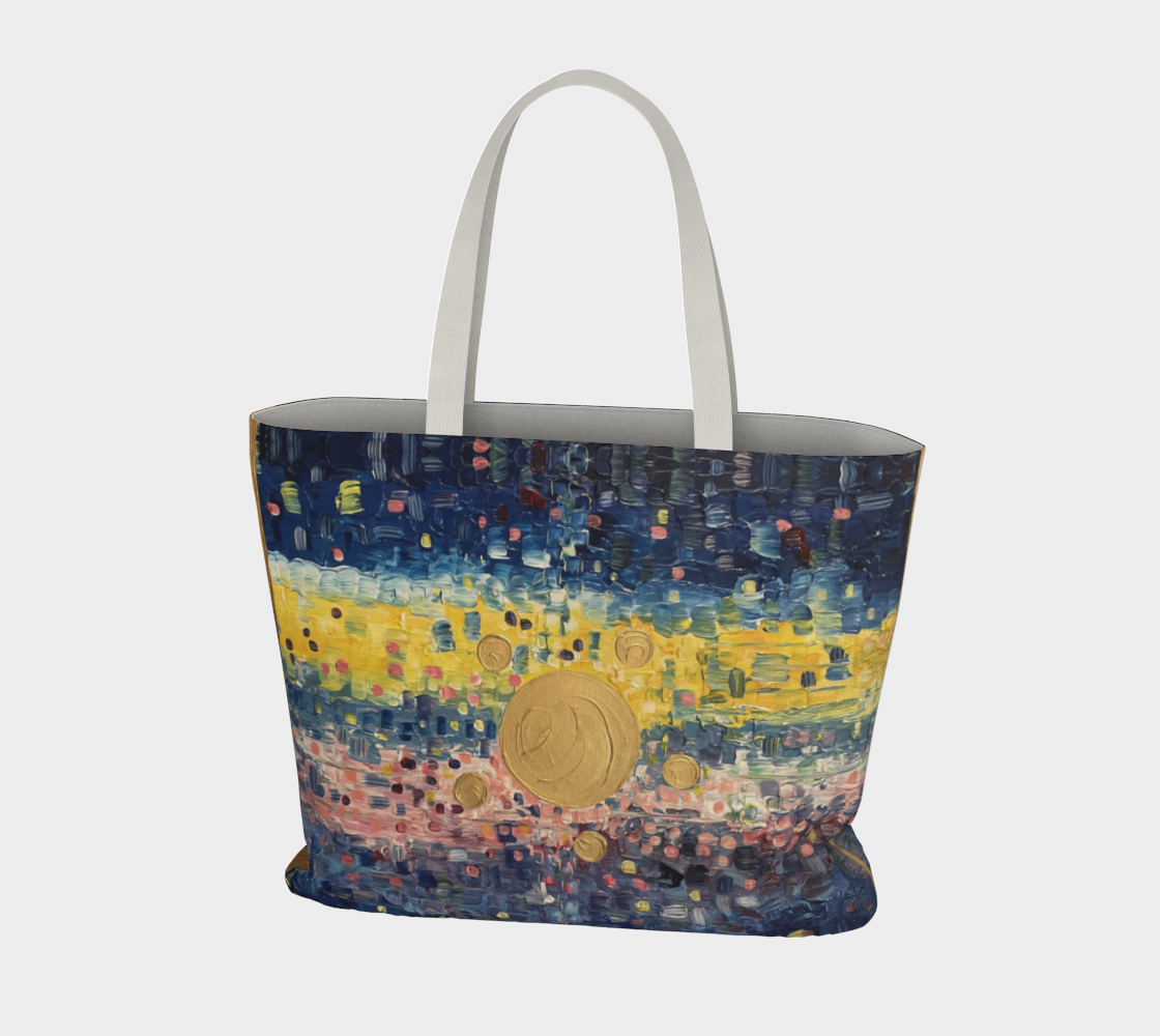 "Holy Family" Large Market Tote (Blue, Yellow, Pink)