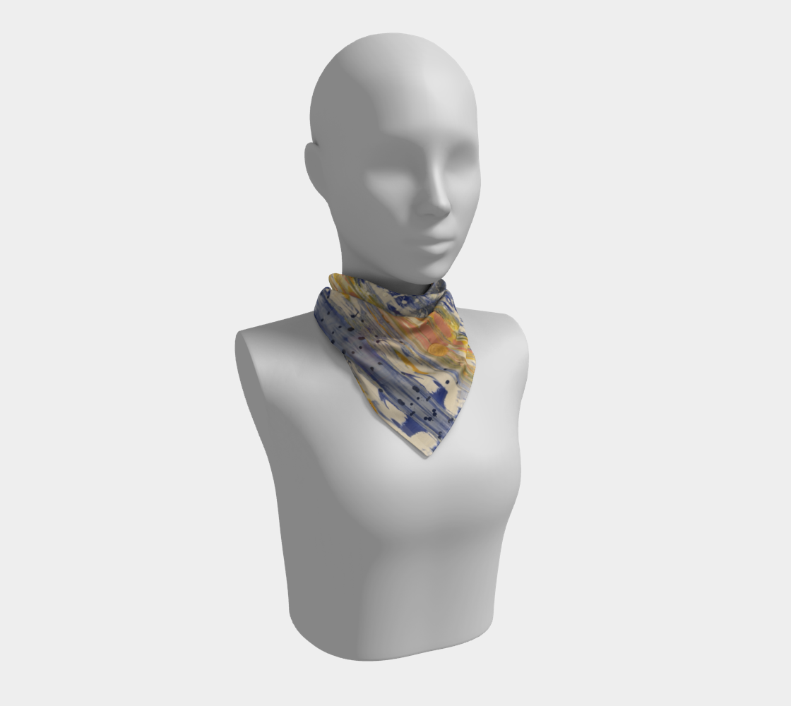 "Bruce County Winter" Square Scarf ( Buff, Peach, Blue, Yellow)