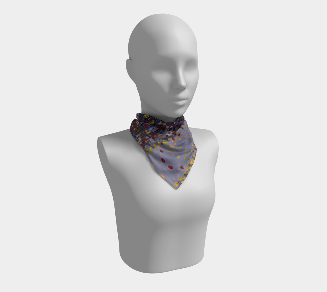 "Daybreak"  Square Scarf (Purple, Red)