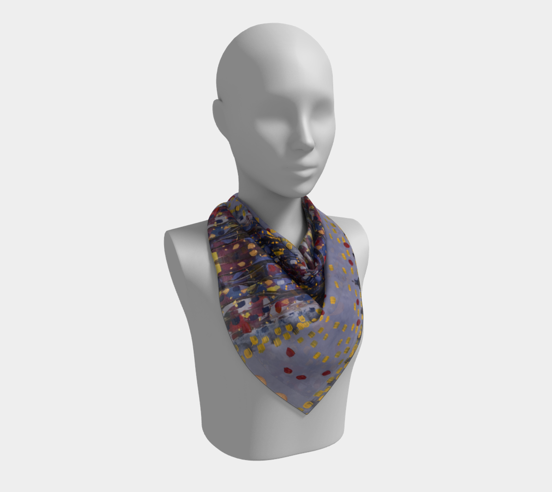 "Daybreak"  Square Scarf (Purple, Red)
