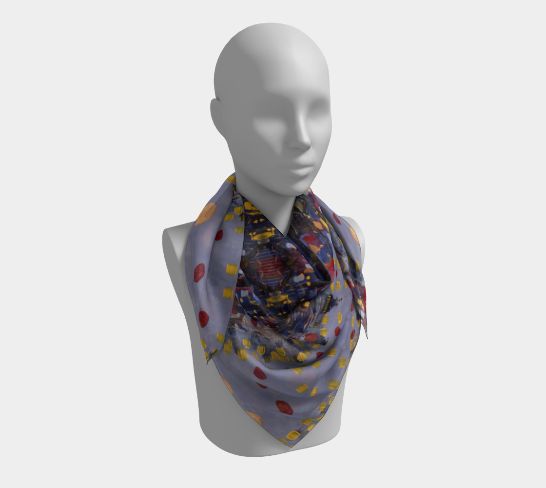 "Daybreak"  Square Scarf (Purple, Red)