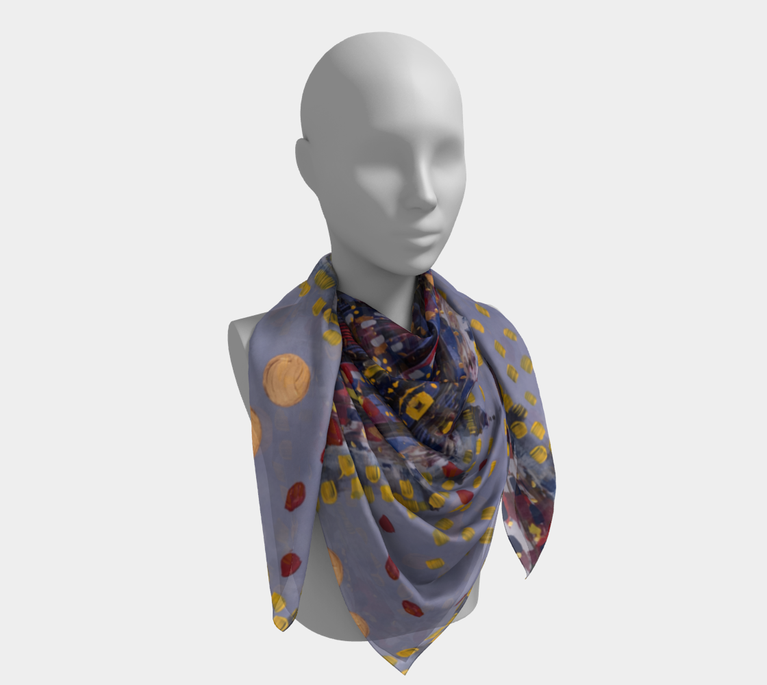 "Daybreak"  Square Scarf (Purple, Red)
