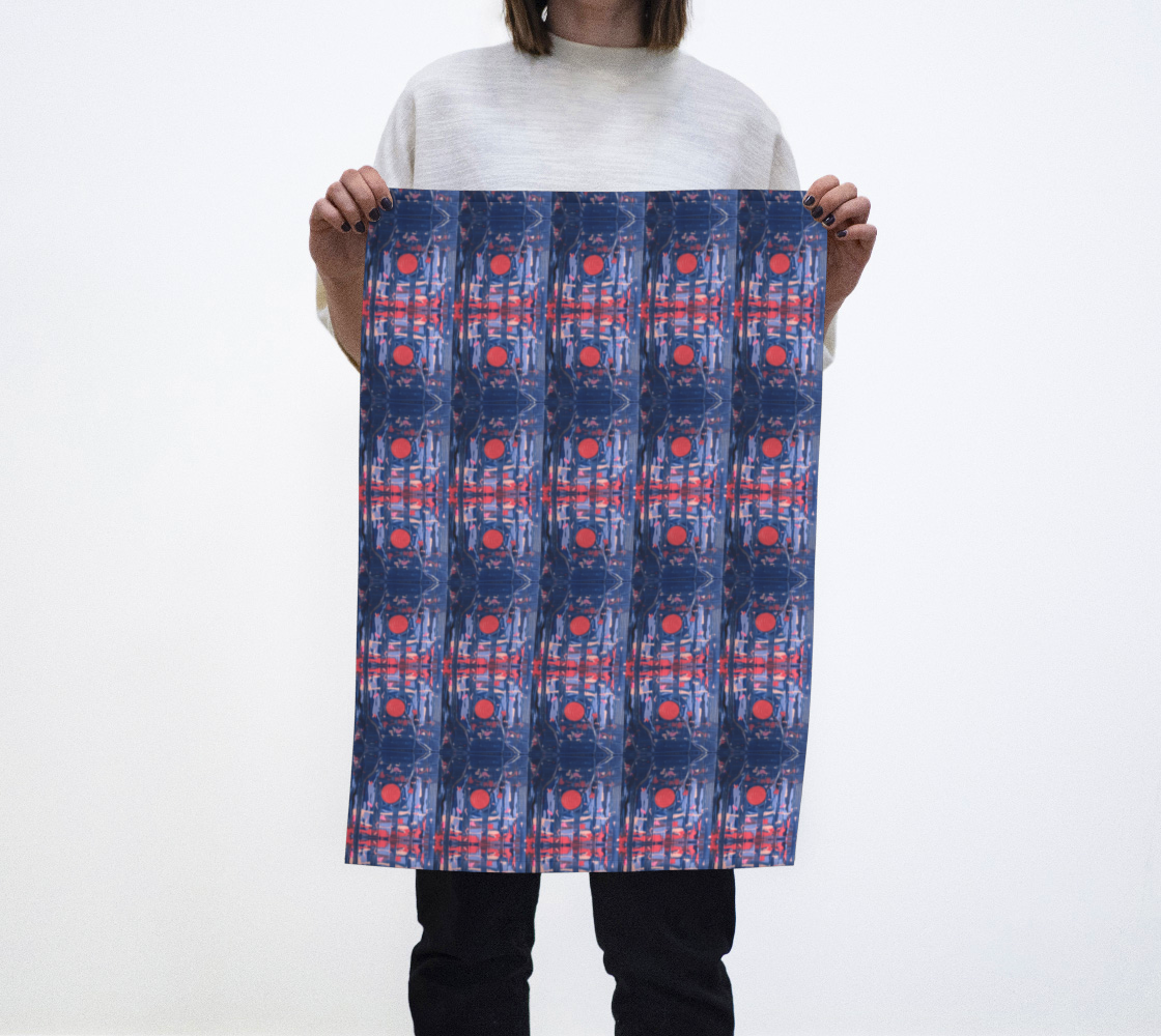 "Joy" Tea Towel#2 (Blue, Pink)