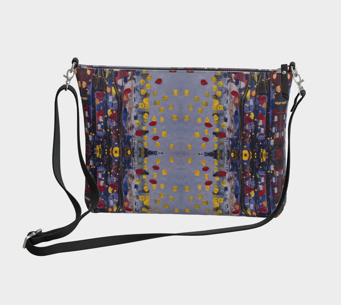 "Daybreak"  Crossbody Vegan Purse (Purple, Red)