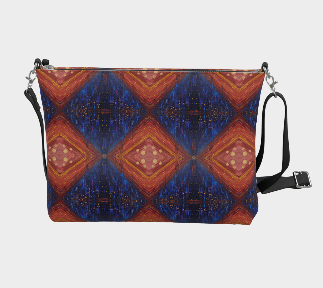 "Dawn" Vegan Leather Crossbody Purse (Blue, Red)
