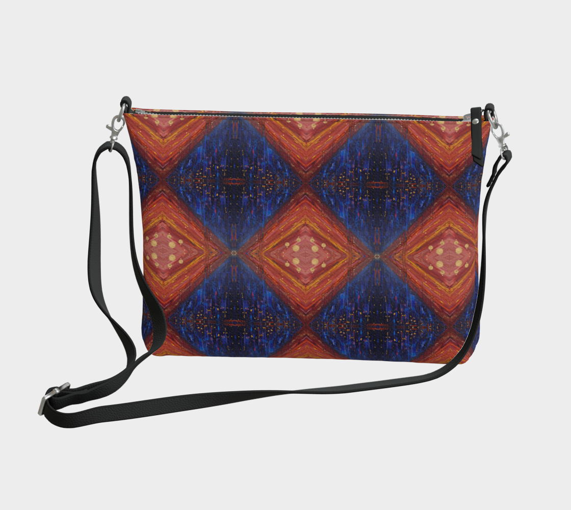 "Dawn" Vegan Leather Crossbody Purse (Blue, Red)