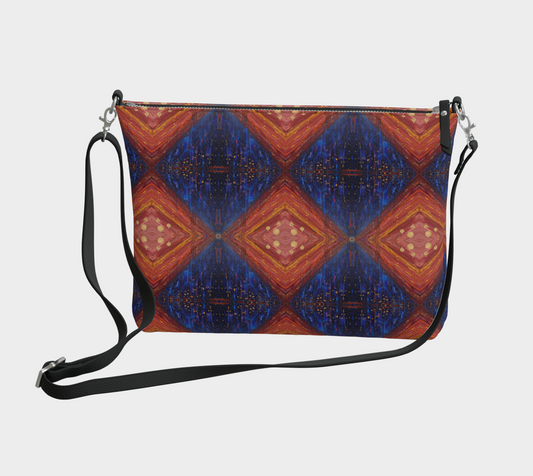 "Dawn" Vegan Leather Crossbody Purse (Blue, Red)