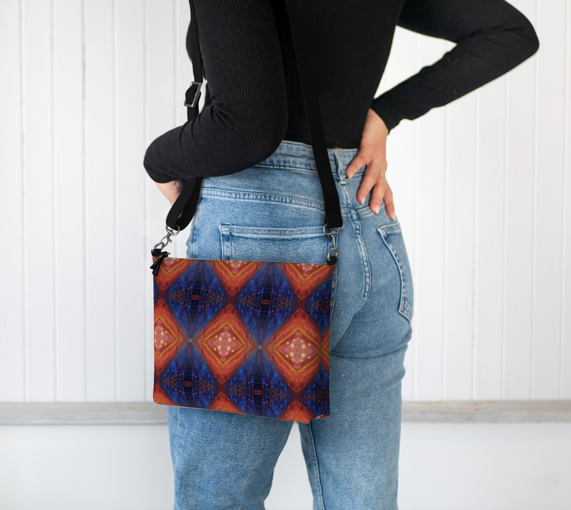 "Dawn" Vegan Leather Crossbody Purse (Blue, Red)