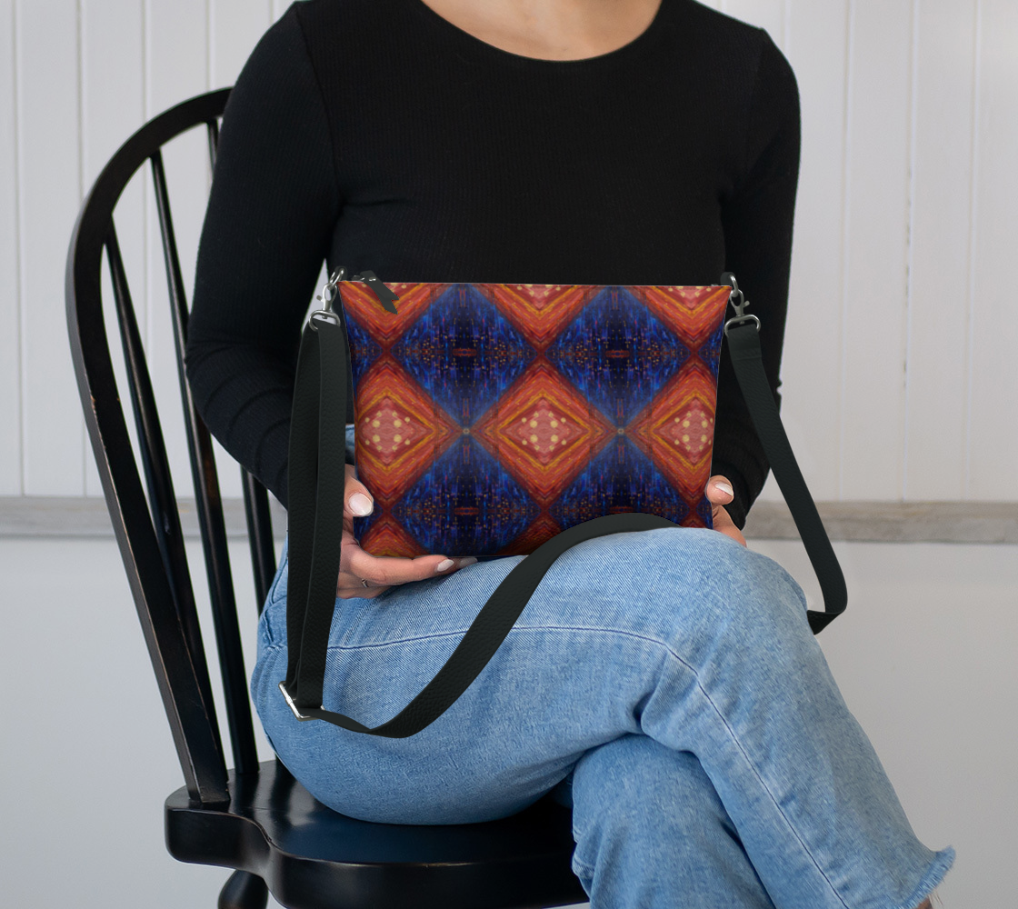 "Dawn" Vegan Leather Crossbody Purse (Blue, Red)