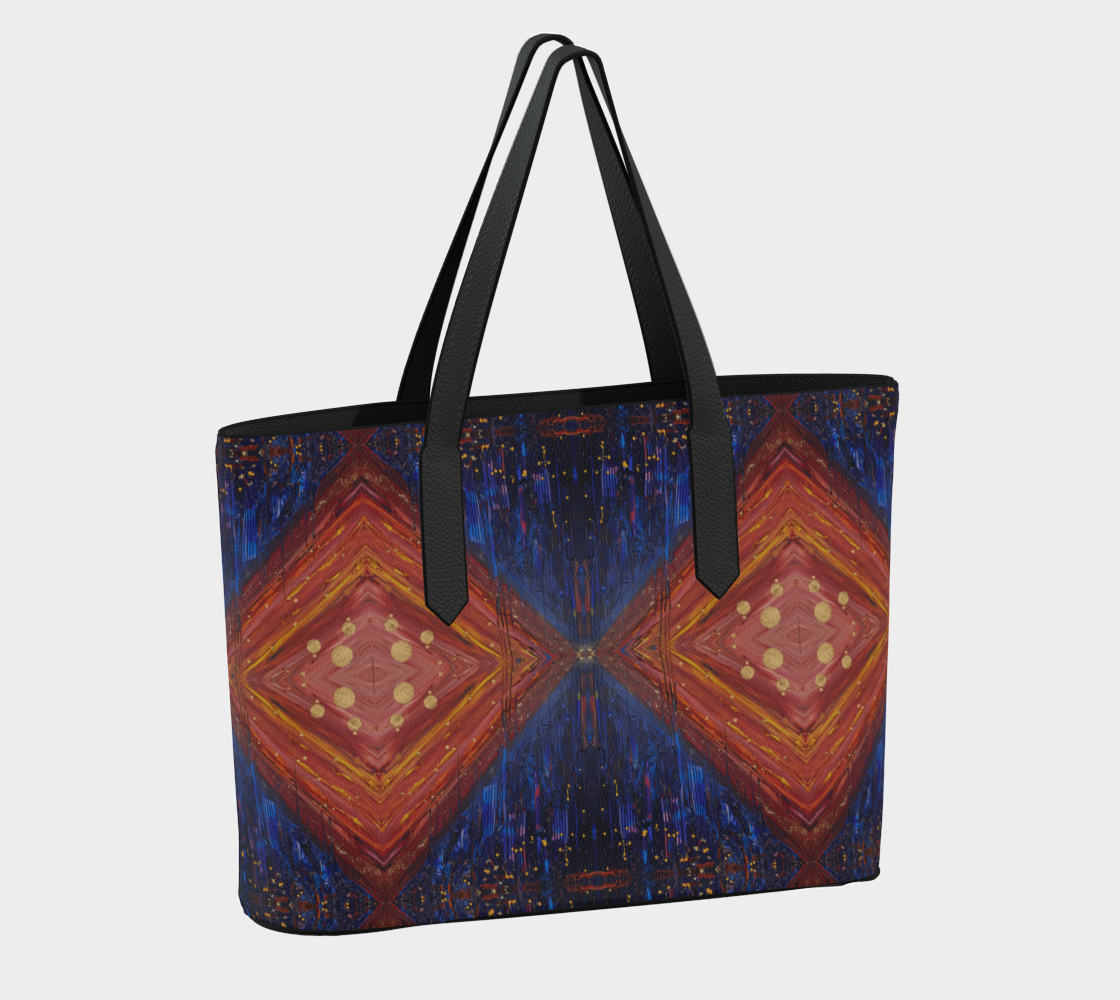 "Dawn" Vegan Leather Tote (Blue, Red)