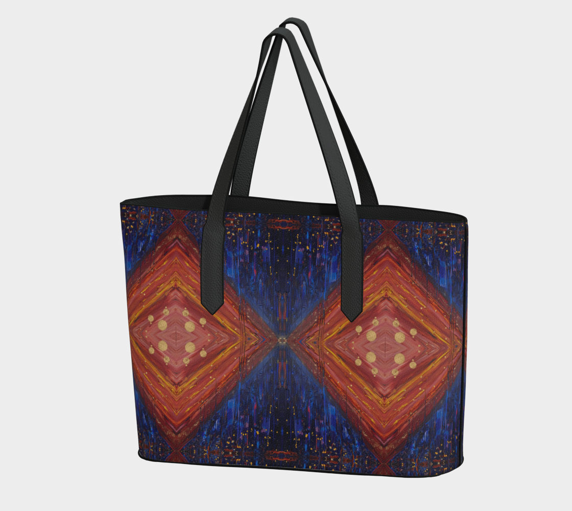 "Dawn" Vegan Leather Tote (Blue, Red)