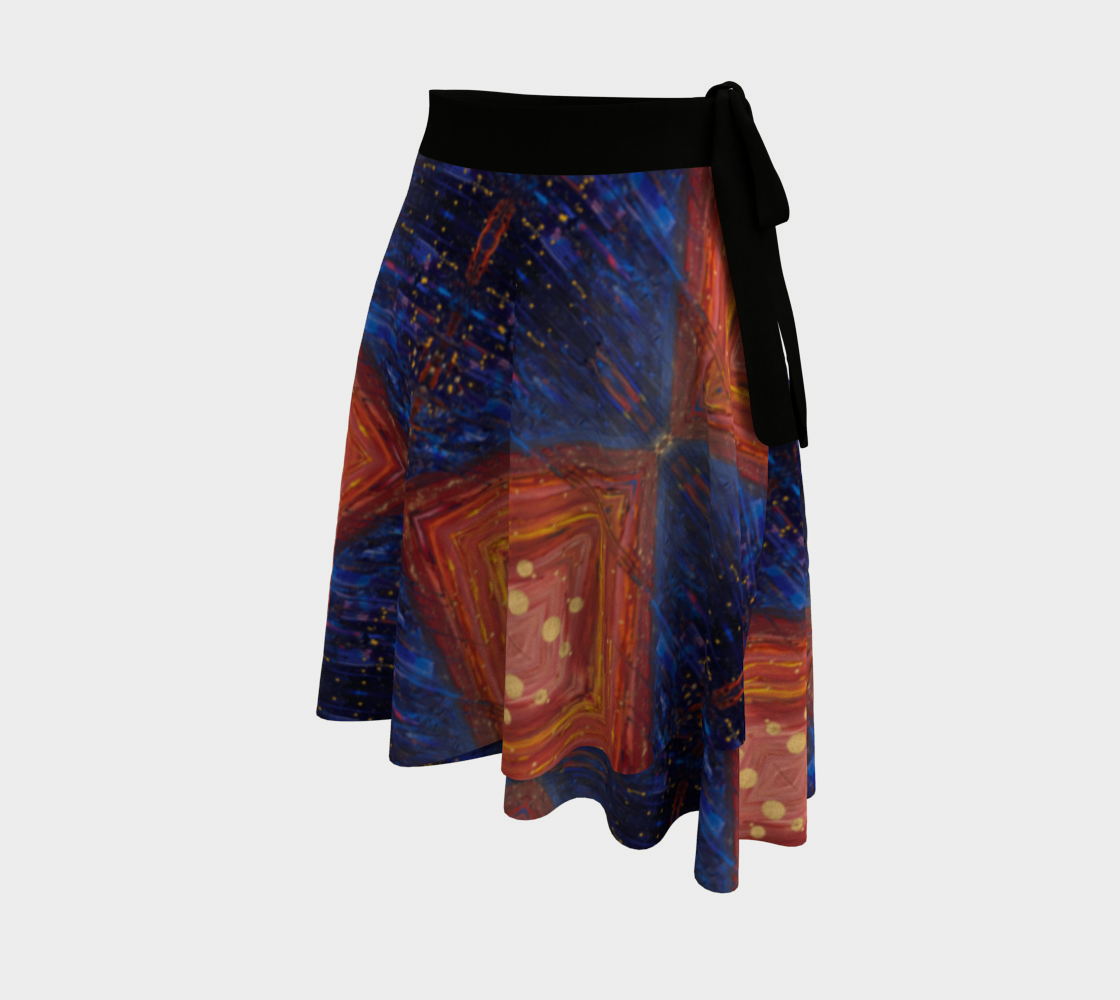 "Dawn" Wrap Skirt (Blue, Red)