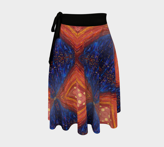 "Dawn" Wrap Skirt (Blue, Red)