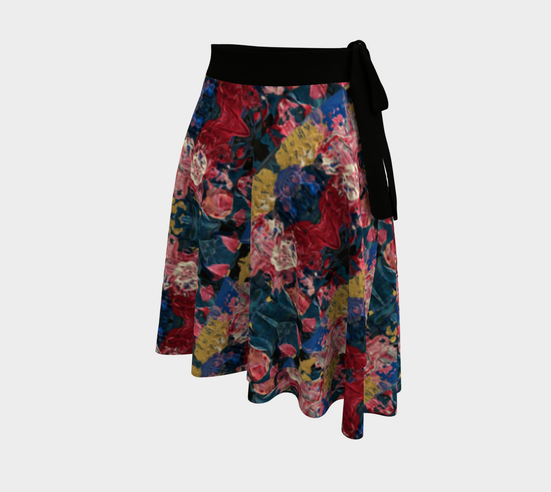 "Wild Carnations" Wrap Skirt (Pink, Blue)